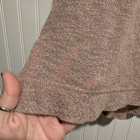 Free People Beach Gauzy Sheer Tan Long Sleeve Top Size XS - Picture 2 of 6